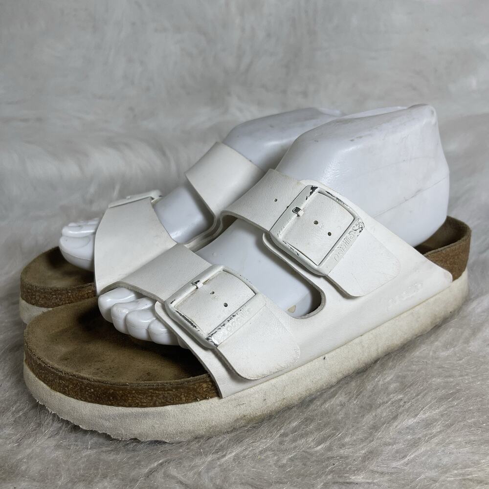Papillio by Birkenstock White 2 Strap Wedge Sandals EU 40, US W 9,M7 Portugal